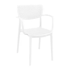 Loft Chaise moderne avec accoudoirs en polypropylène micro perforé* Chaise De Cuisine|Chaise De Salle à Manger