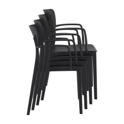 Loft Chaise moderne avec accoudoirs en polypropylène micro perforé* Chaise De Cuisine|Chaise De Salle à Manger