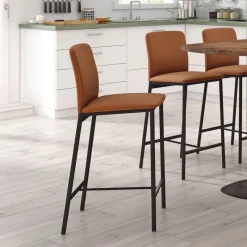 Perfecta Loft Tabouret snack contemporain en simili et métal* Tabouret Snack (assise +/- 65 Cm)|Tabouret De Bar (assise +/- 80 Cm)