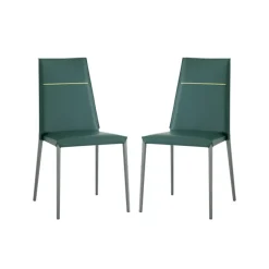 Airnova Lolas S Chaise en croûte de cuir fabrication italienne avec liseré* Chaise De Salle à Manger