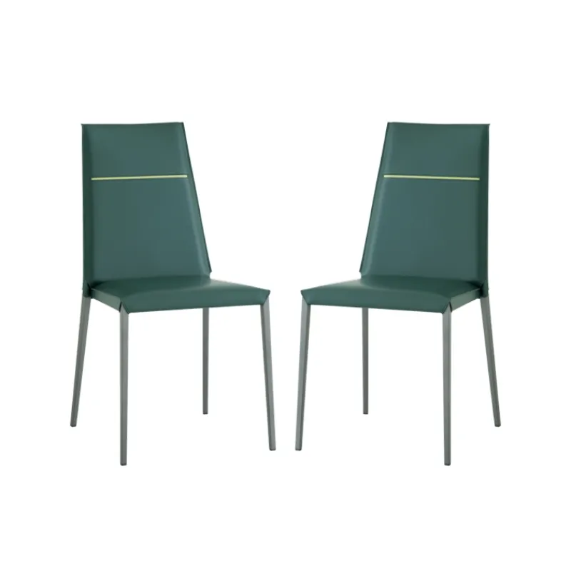 Airnova Lolas S Chaise en croûte de cuir fabrication italienne avec liseré* Chaise De Salle à Manger