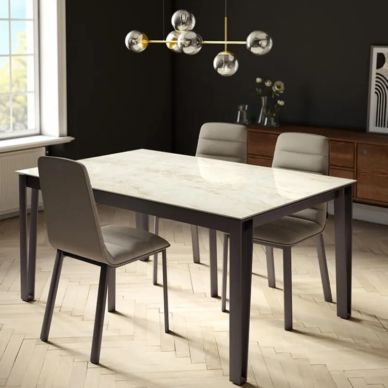 Cancio London Table design en Dekton avec pieds épingle en métal* Table De Salle à Manger
