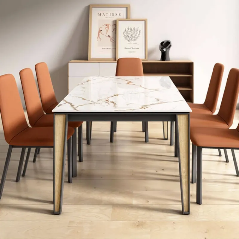Cancio London Table en Dekton avec pieds métal et bois* Table De Salle à Manger
