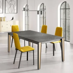 Cancio London Table en Dekton avec pieds métal et bois* Table De Salle à Manger