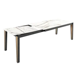 Cancio London Table en Dekton extensible avec pieds en métal et bois* Table De Salle à Manger