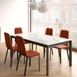 Cancio Lotus Table contemporaine en Dekton avec pieds en métal* Table De Salle à Manger