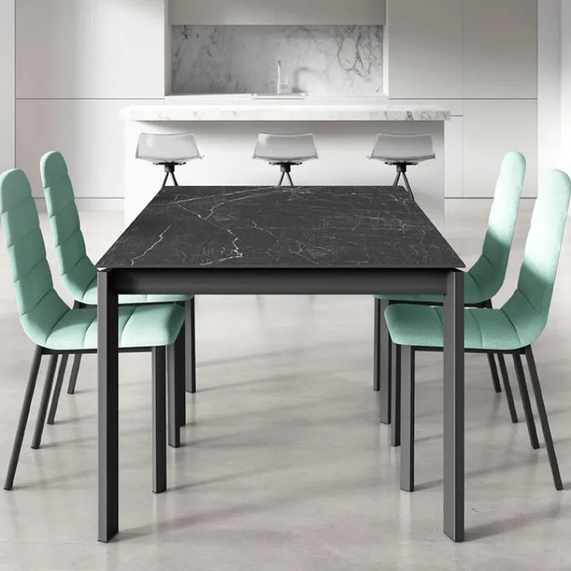 Cancio Lotus Table extensible en Dekton avec pieds en métal* Table De Salle à Manger