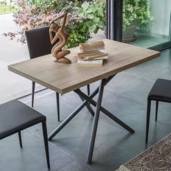 Altacom Lotus Table italienne rabattable et relevable en mélaminé avec pieds mikado* Table De Salle à Manger|Table De Salon