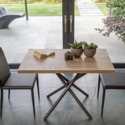 Altacom Lotus Table italienne rabattable et relevable en mélaminé avec pieds mikado* Table De Salle à Manger|Table De Salon