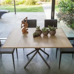 Altacom Lotus Table italienne rabattable et relevable en mélaminé avec pieds mikado* Table De Salle à Manger|Table De Salon