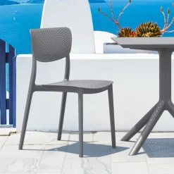 Lucy Chaise de jardin en polypropylène micro perforé* Chaise De Jardin