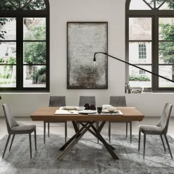 Ozzio Lungo largo Table design italienne extensible avec pied mikado* Table De Salle à Manger