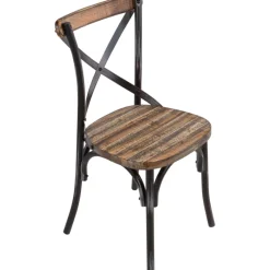 MadieChaise bistrot vintage en bois et métal noir patiné* Chaise De Cuisine