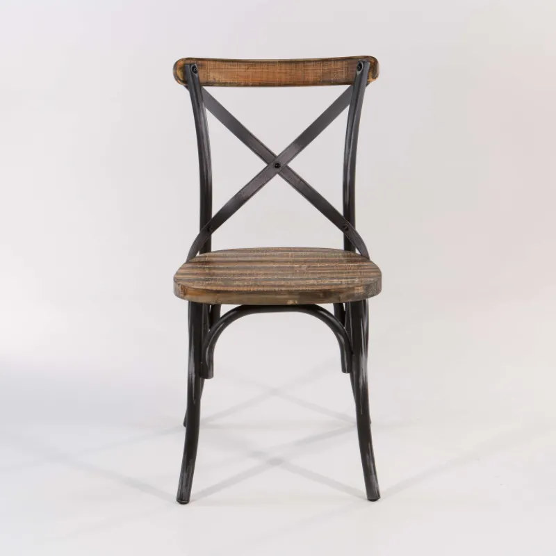 MadieChaise bistrot vintage en bois et métal noir patiné* Chaise De Cuisine