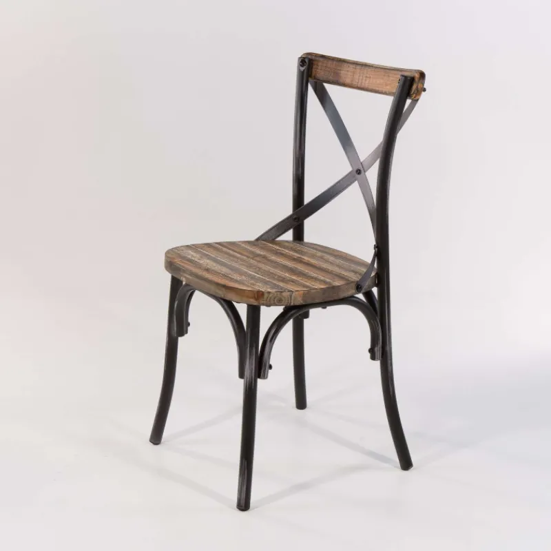 MadieChaise bistrot vintage en bois et métal noir patiné* Chaise De Cuisine