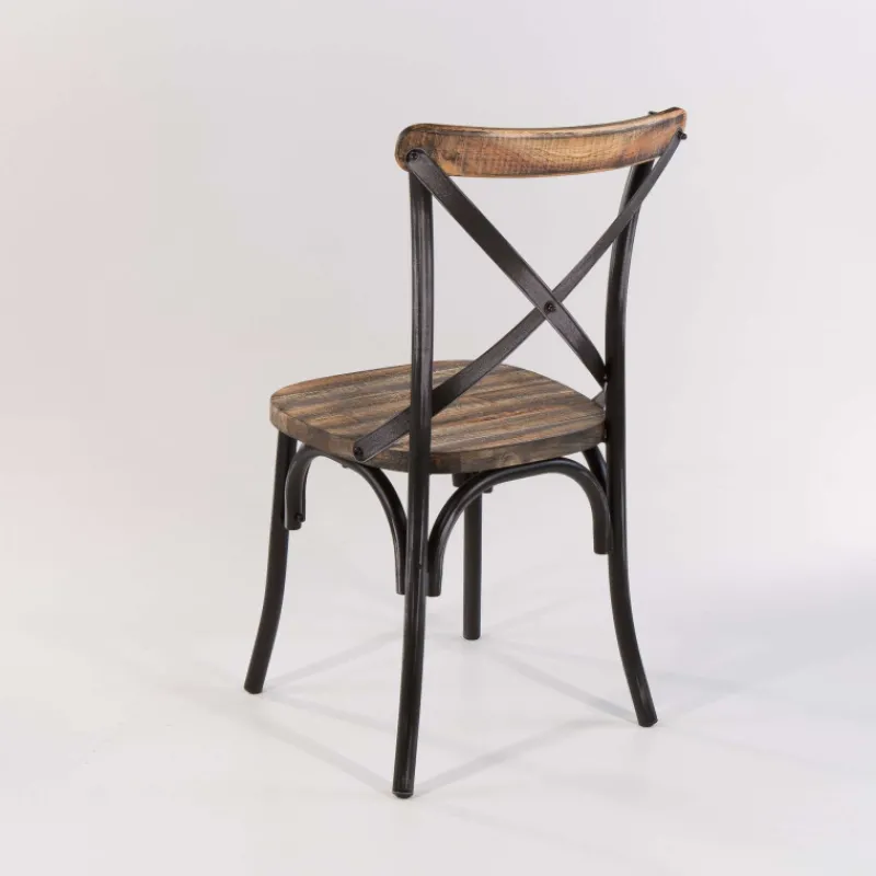 MadieChaise bistrot vintage en bois et métal noir patiné* Chaise De Cuisine