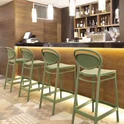 Marcel Tabouret snack moderne en polypropylène* Tabouret Snack (assise +/- 65 Cm)|Tabouret De Bar (assise +/- 80 Cm)