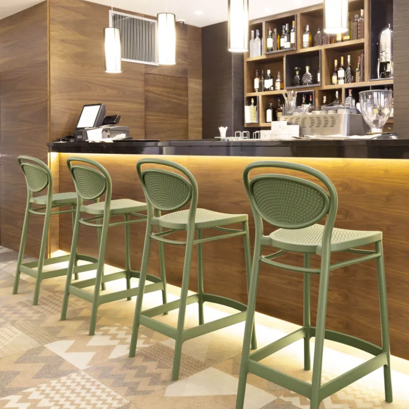Marcel Tabouret snack moderne en polypropylène* Tabouret Snack (assise +/- 65 Cm)|Tabouret De Bar (assise +/- 80 Cm)