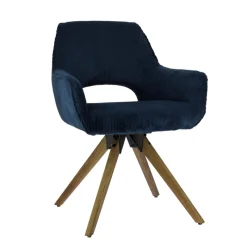 Marius Fauteuil cocooning pivotant en tissu avec pieds bois* Chaise De Salle à Manger|Chaise De Bureau