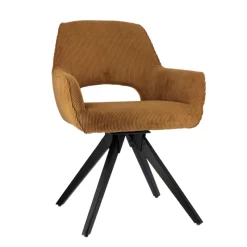 Marius Fauteuil cocooning pivotant en tissu avec pieds bois* Chaise De Salle à Manger|Chaise De Bureau