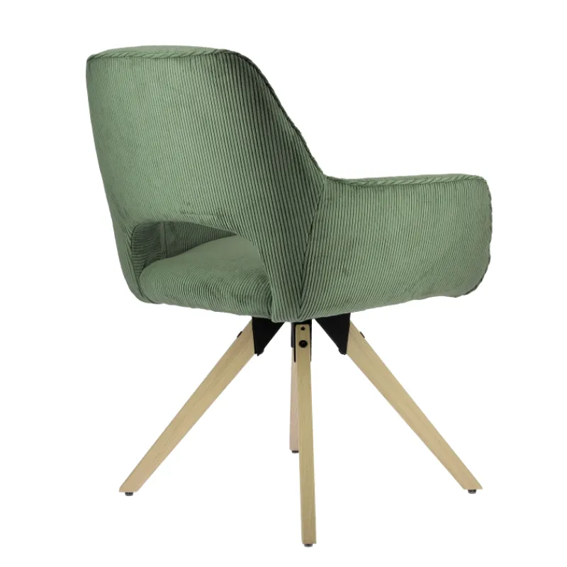 Marius Fauteuil cocooning pivotant en tissu avec pieds bois* Chaise De Salle à Manger|Chaise De Bureau