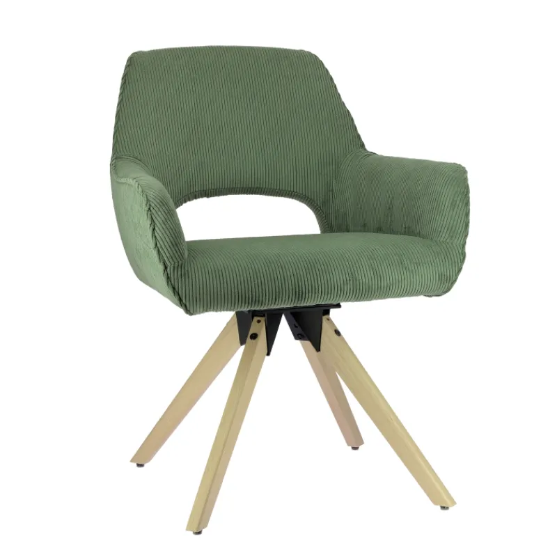 Marius Fauteuil cocooning en tissu avec pieds bois massif* Chaise De Salle à Manger|Chaise Salon