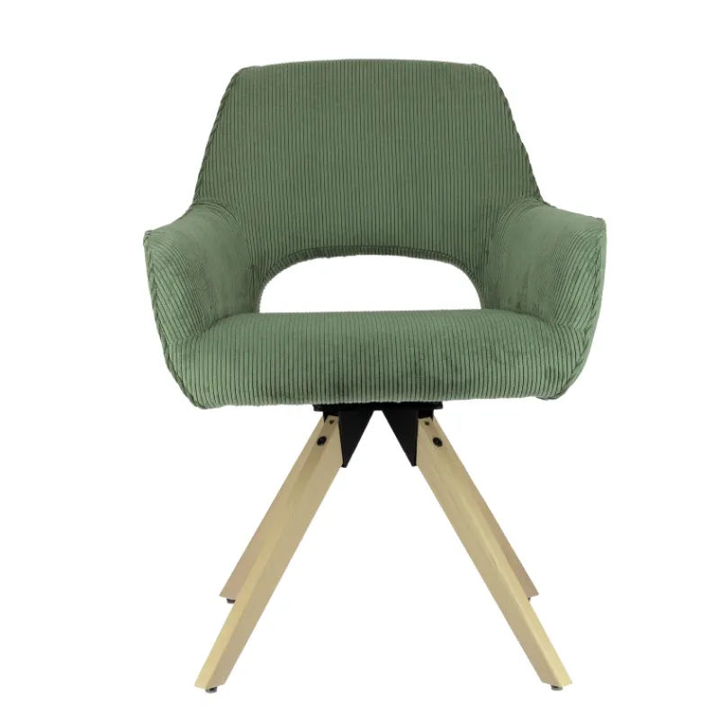 Marius Fauteuil cocooning en tissu avec pieds bois massif* Chaise De Salle à Manger|Chaise Salon