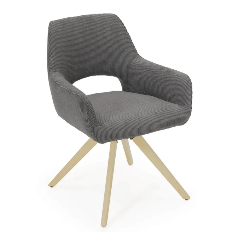 Marius Fauteuil cocooning en tissu avec pieds bois massif* Chaise De Salle à Manger|Chaise Salon