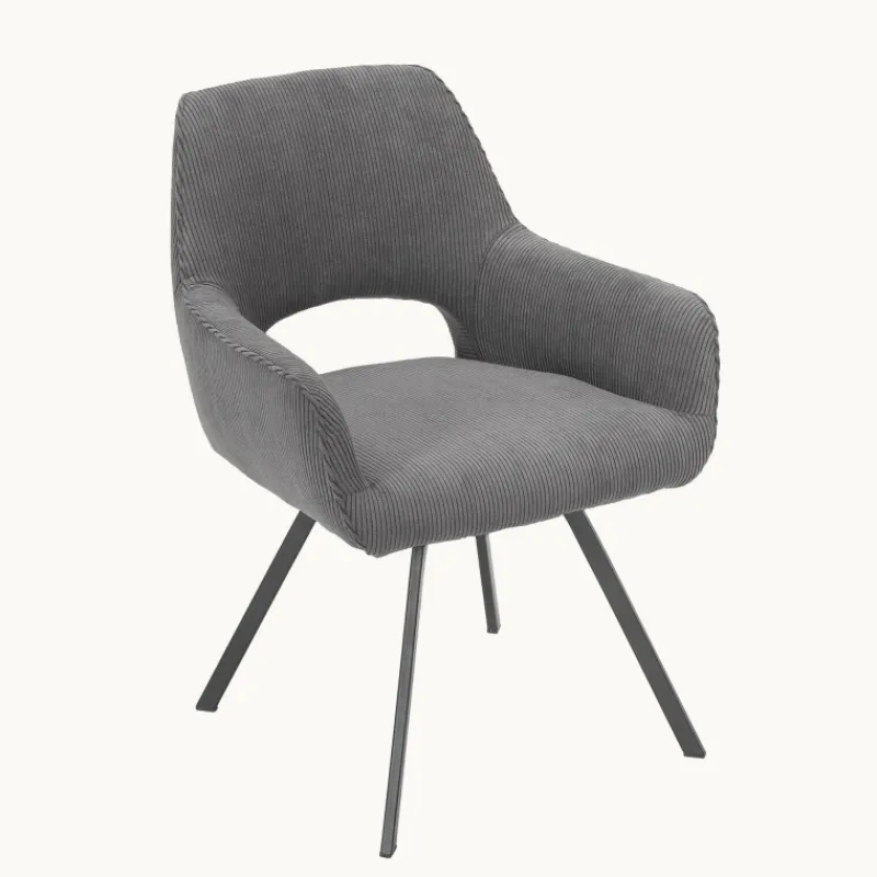 Marius Fauteuil cosy en tissu avec pieds en métal* Chaise De Salle à Manger|Chaise De Bureau