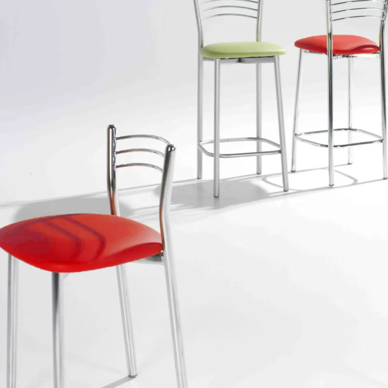 Bailen Marta Tabouret snack de cuisine en métal assise rembourrée* Tabouret Snack (assise +/- 65 Cm)|Tabouret De Bar (assise +/- 80 Cm)