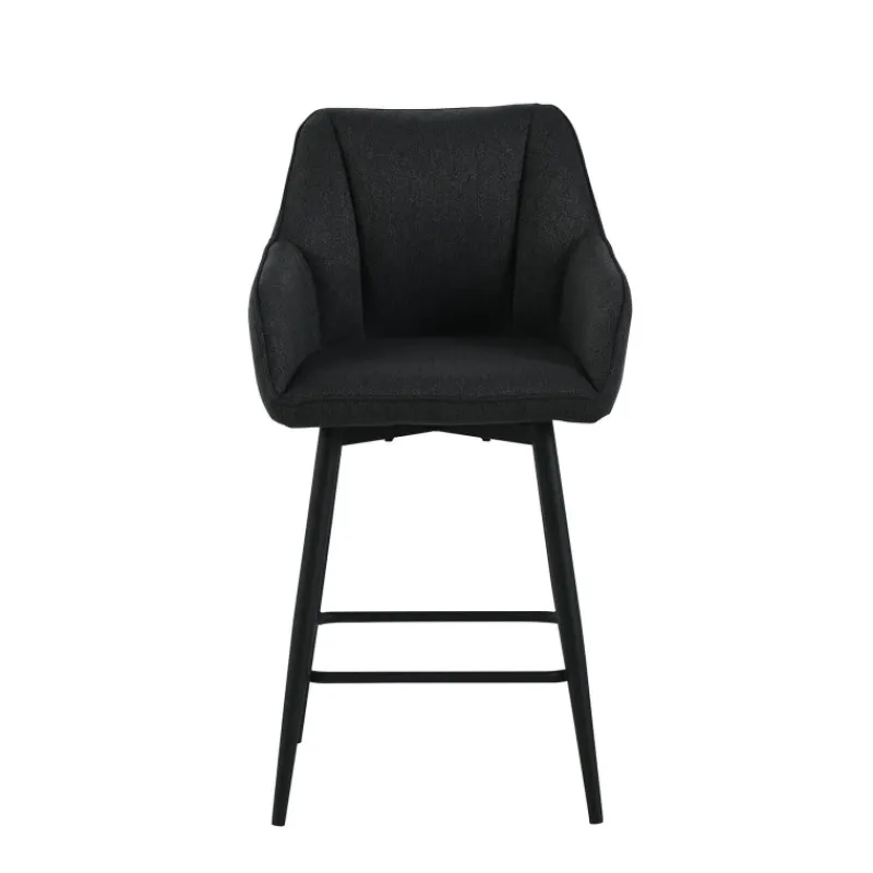 MartinTabouret snack pivotant avec accoudoirs en tissu recyclé et pieds en métal* Tabouret Snack (assise +/- 65 Cm)|Tabouret De Bar (assise +/- 80 Cm)