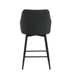 MartinTabouret snack pivotant avec accoudoirs en tissu recyclé et pieds en métal* Tabouret Snack (assise +/- 65 Cm)|Tabouret De Bar (assise +/- 80 Cm)