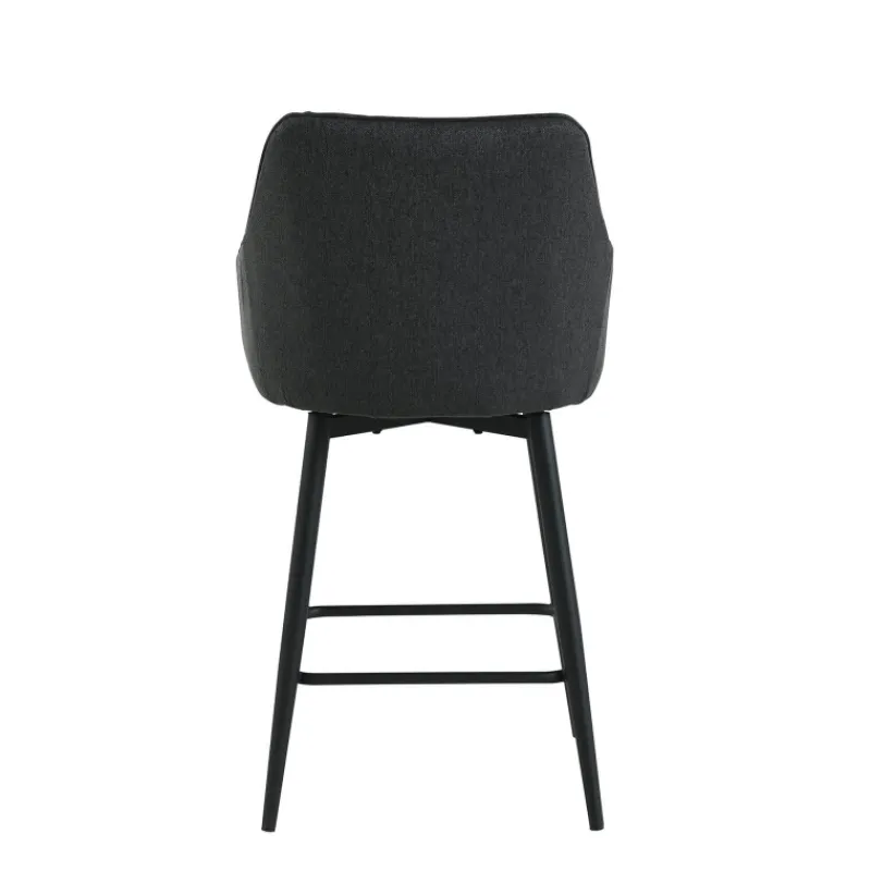 MartinTabouret snack pivotant avec accoudoirs en tissu recyclé et pieds en métal* Tabouret Snack (assise +/- 65 Cm)|Tabouret De Bar (assise +/- 80 Cm)