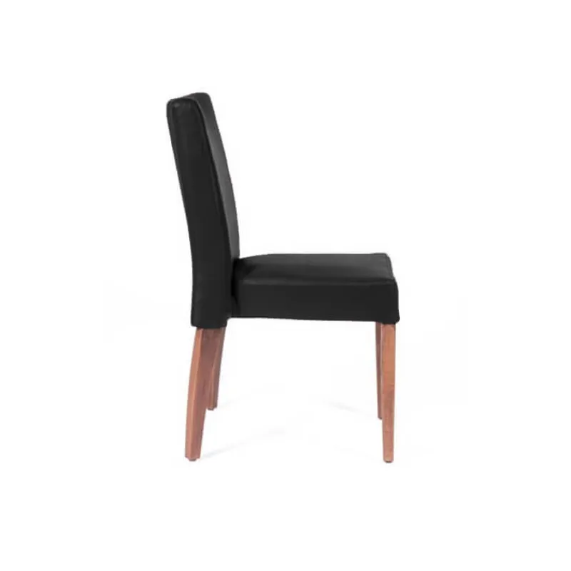 Sessio Matias stack Chaise confortable empilable en simili avec pieds en bois* Chaise De Cuisine|Chaise De Salle à Manger