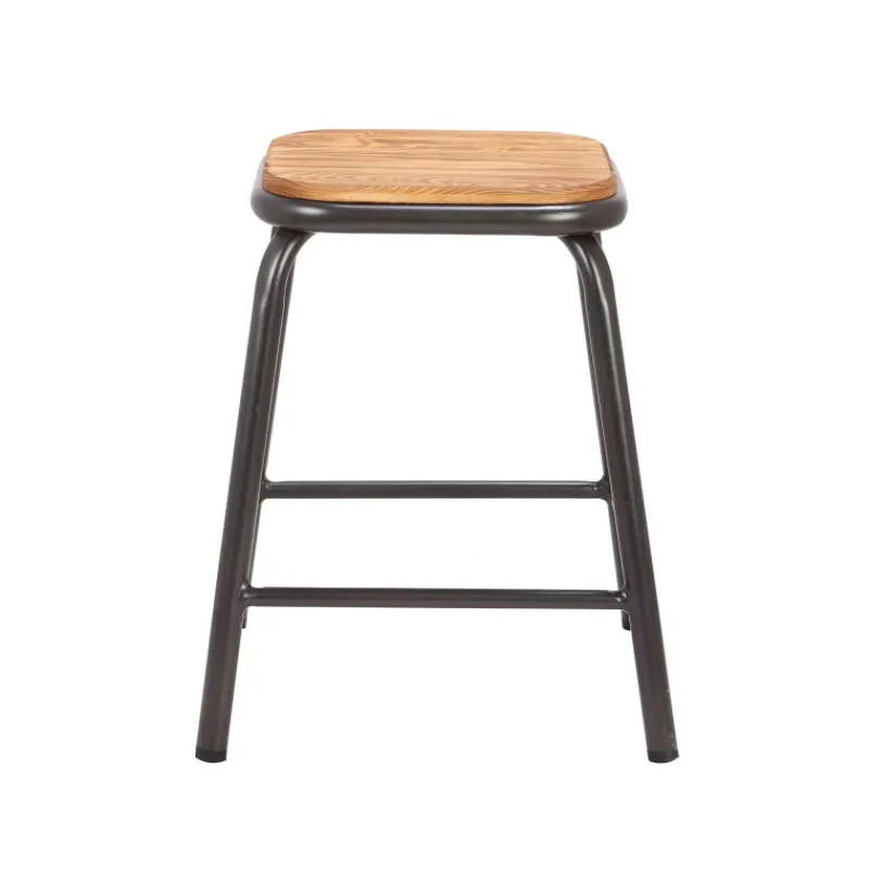 MatisTabouret bas industriel en métal assise bois* Tabouret Bas (assise +/- 45 Cm)