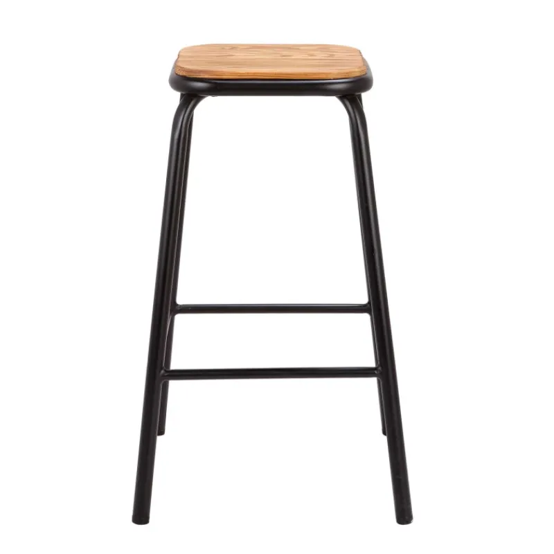 MaxTabouret snack industriel sans dossier en métal assise bois* Tabouret Snack (assise +/- 65 Cm)|Tabouret De Bar (assise +/- 80 Cm)