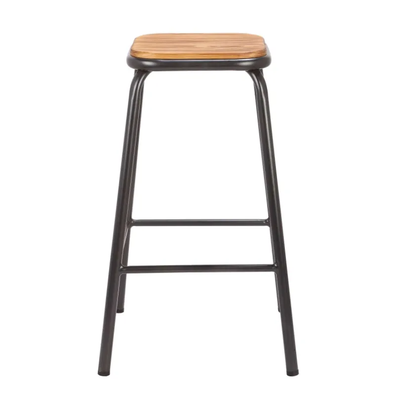 MaxTabouret snack industriel sans dossier en métal assise bois* Tabouret Snack (assise +/- 65 Cm)|Tabouret De Bar (assise +/- 80 Cm)