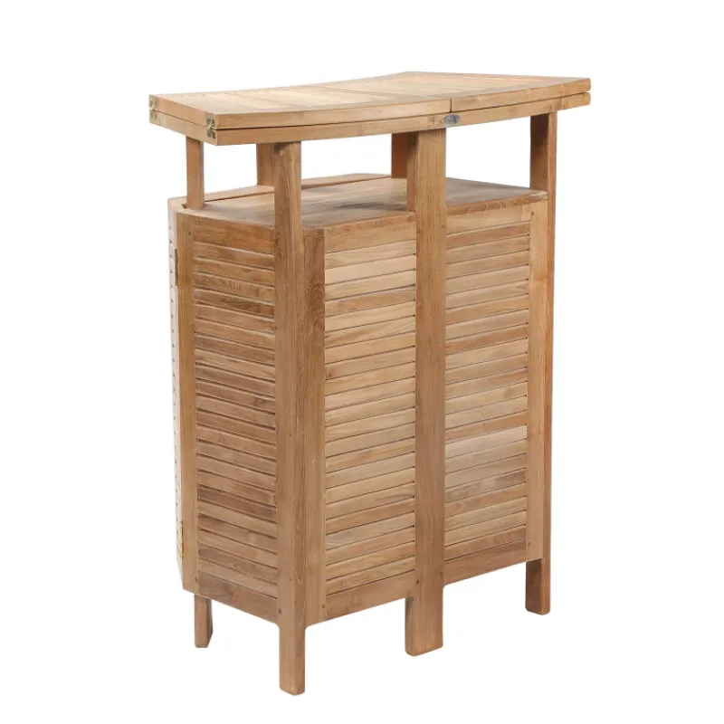 Medicis MenhirBar de jardin avec rangement pliable en teck massif* Table De Jardin