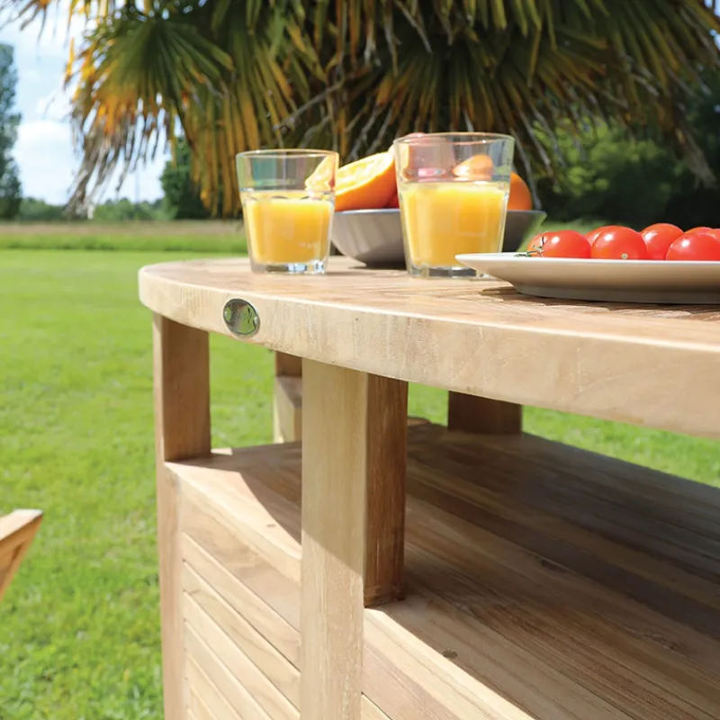 Medicis MenhirBar de jardin avec rangement pliable en teck massif* Table De Jardin