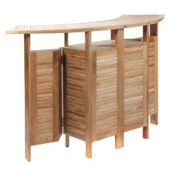Medicis MenhirBar de jardin avec rangement pliable en teck massif* Table De Jardin