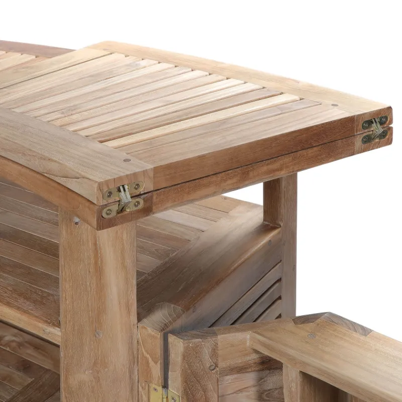 Medicis MenhirBar de jardin avec rangement pliable en teck massif* Table De Jardin