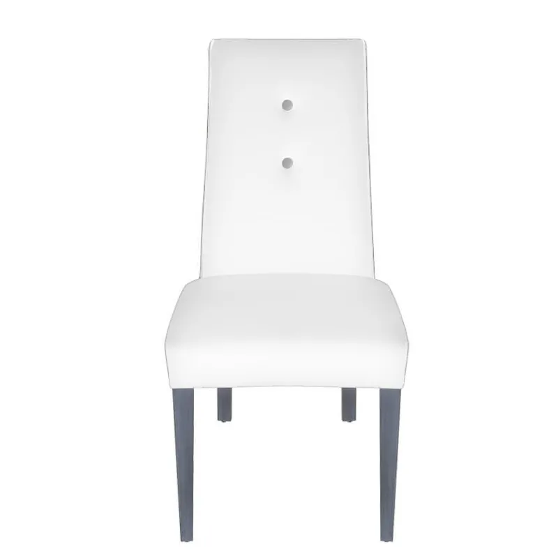 Lujosa Mila Chaise en tissu rembourrée avec boutons sur le dossier pieds bois* Chaise De Salle à Manger|Chaise Salon