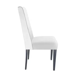 Lujosa Mila Chaise en tissu rembourrée avec boutons sur le dossier pieds bois* Chaise De Salle à Manger|Chaise Salon