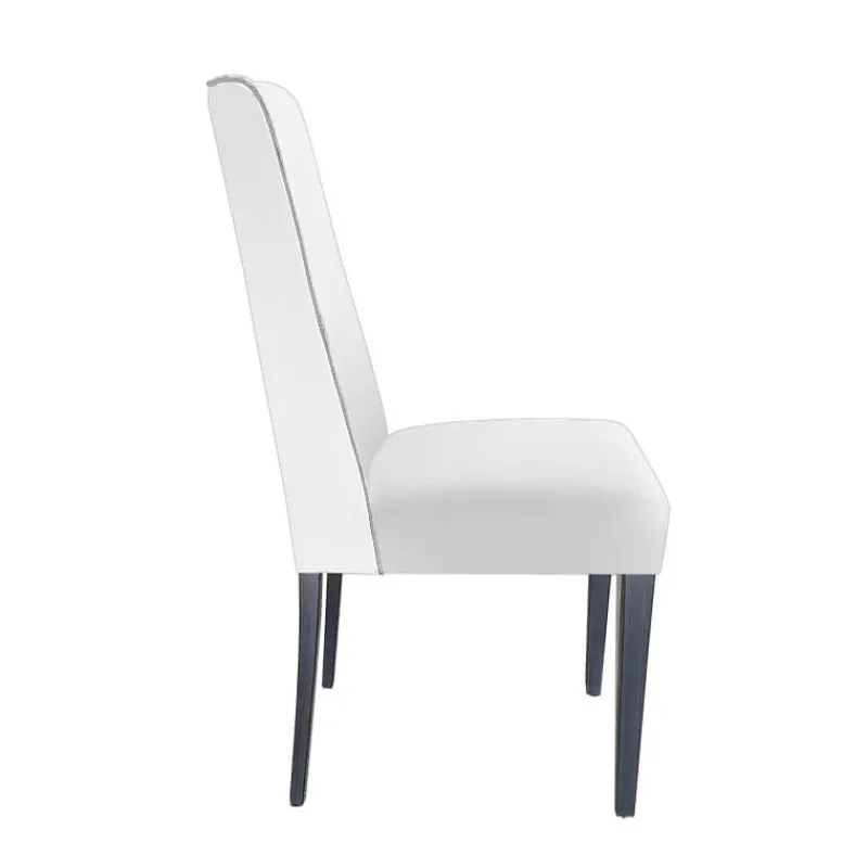 Lujosa Mila Chaise en tissu rembourrée avec boutons sur le dossier pieds bois* Chaise De Salle à Manger|Chaise Salon
