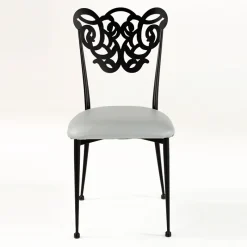 Jayso Milos Chaise provençale en métal assise synthétique rembourrée* Chaise De Cuisine|Chaise De Salle à Manger