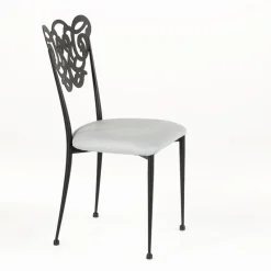 Jayso Milos Chaise provençale en métal assise synthétique rembourrée* Chaise De Cuisine|Chaise De Salle à Manger