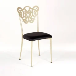Jayso Milos Chaise provençale en métal assise synthétique rembourrée* Chaise De Cuisine|Chaise De Salle à Manger