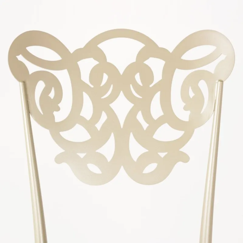 Jayso Milos Chaise provençale en métal assise synthétique rembourrée* Chaise De Cuisine|Chaise De Salle à Manger