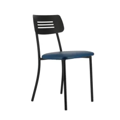 Perfecta Miro 2 Chaise de cuisine en simili rembourrée avec pieds et dossier strié en métal* Chaise De Cuisine