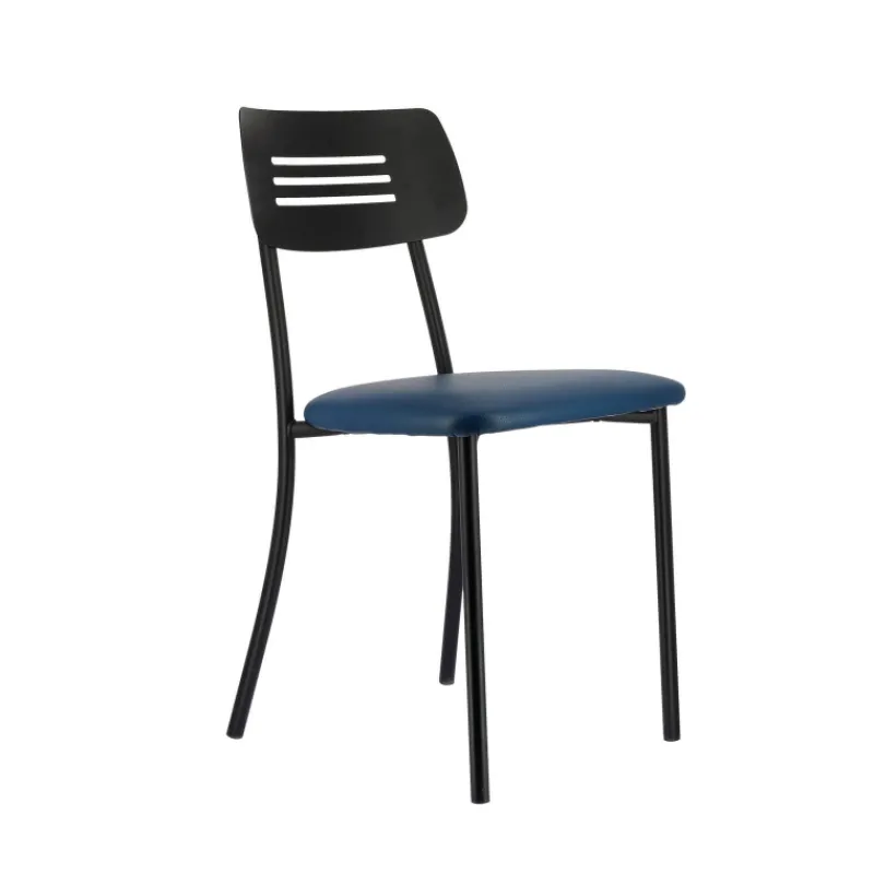 Perfecta Miro 2 Chaise de cuisine en simili rembourrée avec pieds et dossier strié en métal* Chaise De Cuisine